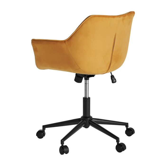 Silla Escritorio Color Mostaza Terciopelo Acero, 65 Cm