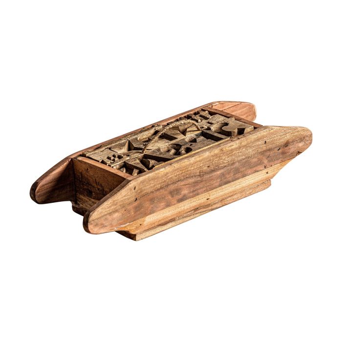 CAJA BADAI Madera Natural Artesanal, 42 Cm