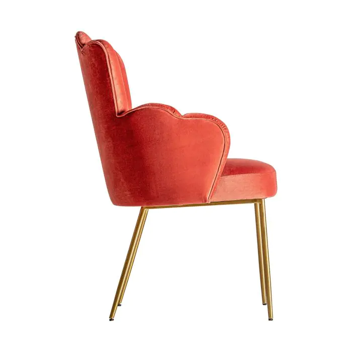 Silla Krupa Terciopelo Madera Dm Acero