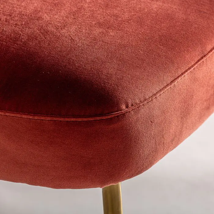 Silla Krupa Terciopelo Rosa Acero Dorado, 57 Cm