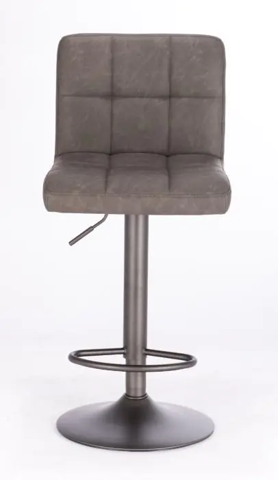 Taburete Alto Greyson Gris Oscuro Acero Poliuretano, 42 Cm