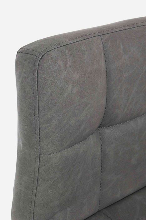 Taburete Alto Gris Oscuro Acero Poliuretano, 42 Cm