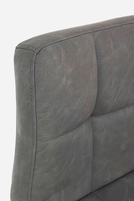 Taburete Alto Gris Oscuro Acero Poliuretano, 42 Cm
