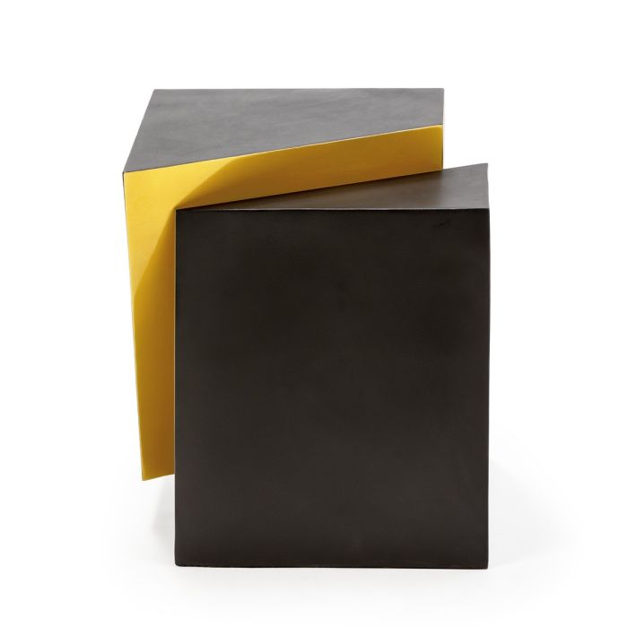 Mesa Auxiliar 41x35x48 Metal Negro/Dorado