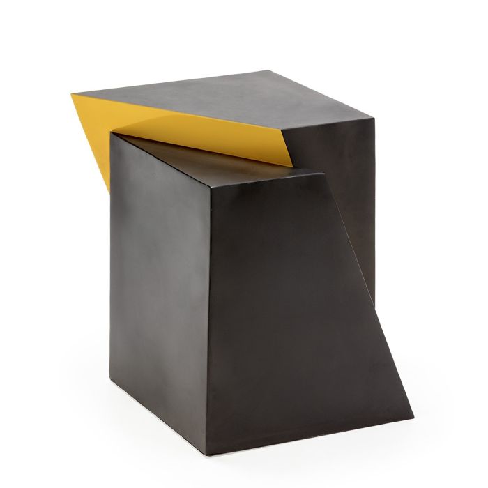 Mesa Auxiliar 41x35x48 Metal Negro/Dorado