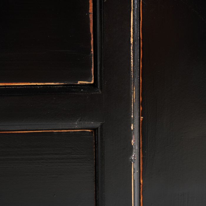 Mueble TV Herborn Negro Madera Pino Reciclado, 220 Cm
