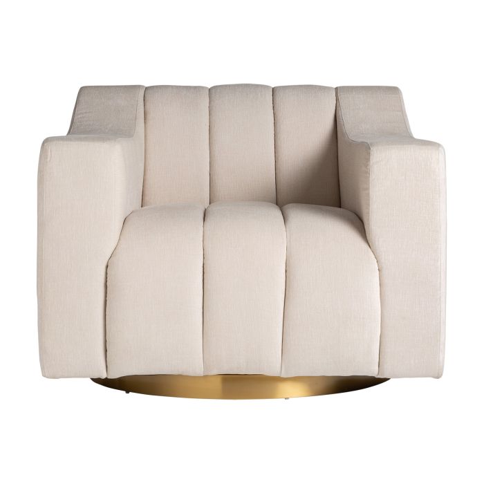 Sillón Madera Pino Tejido Blanco Oro, 76 Cm