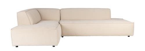 Sofá con ChaiseLongue Izquierdo 3 plazas Fat Freddy Rib Estilo Nórdico Tejido Beige Madera Pino, 308 Cm
