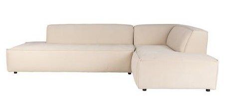 Sofá con ChaiseLongue Derecho 3 plazas Fat Freddy Rib Estilo Nórdico Tejido Beige Madera Pino, 308 Cm