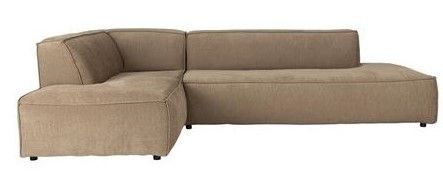Sofá con ChaiseLongue Izquierdo 3 plazas Fat Freddy Rib Estilo Nórdico Tejido Caramelo Madera Pino, 308 Cm