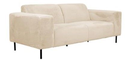 Sofá 3 Plazas Sylvia Blanco Negro, 206 Cm