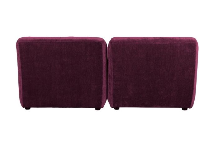 Sofá Modular 2 Plazas Terciopelo Morado Madera Pino, 184 Cm