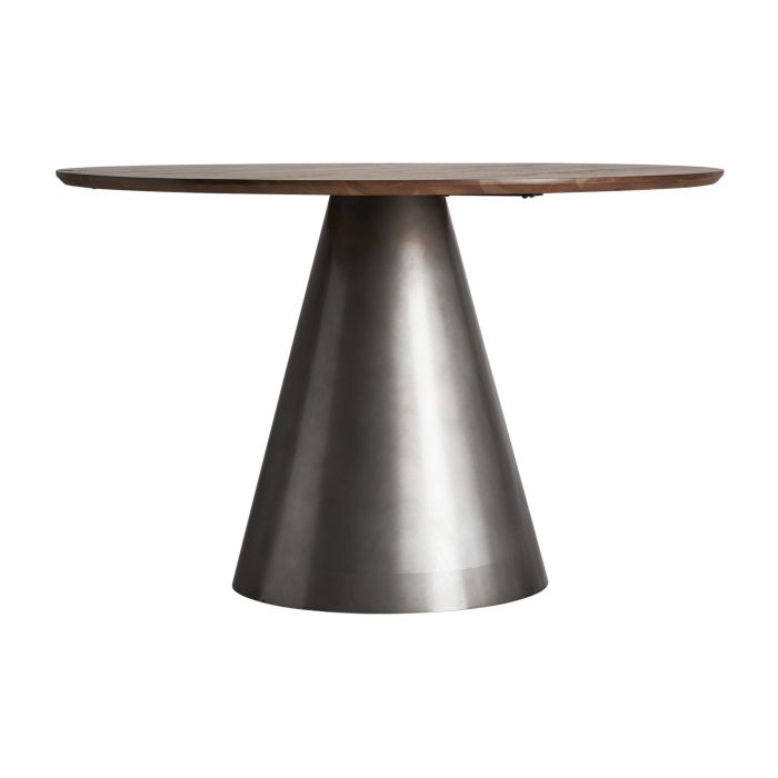 Mesa Comedor Redonda Bethon Estilo Industrial, 120 Cm