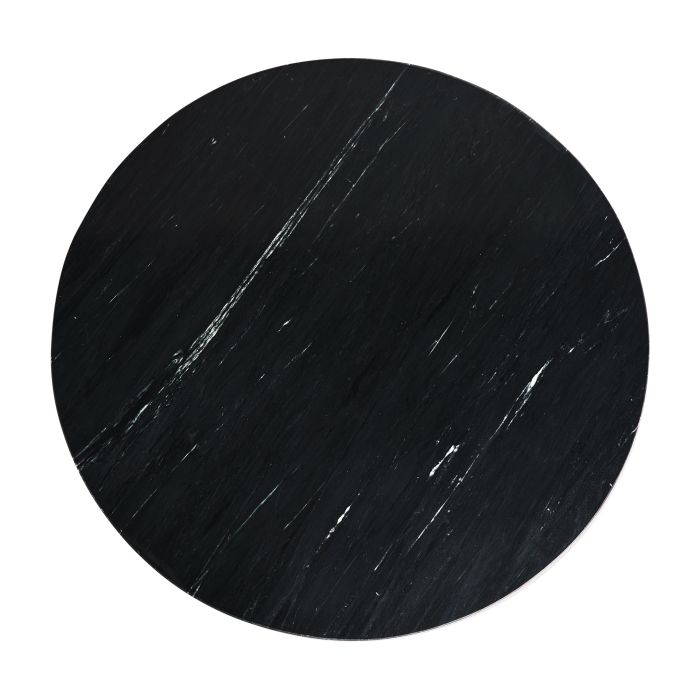 Mesa Centro Madera Mármol Negro Hierro Blanco Zerbst, 90 Cm