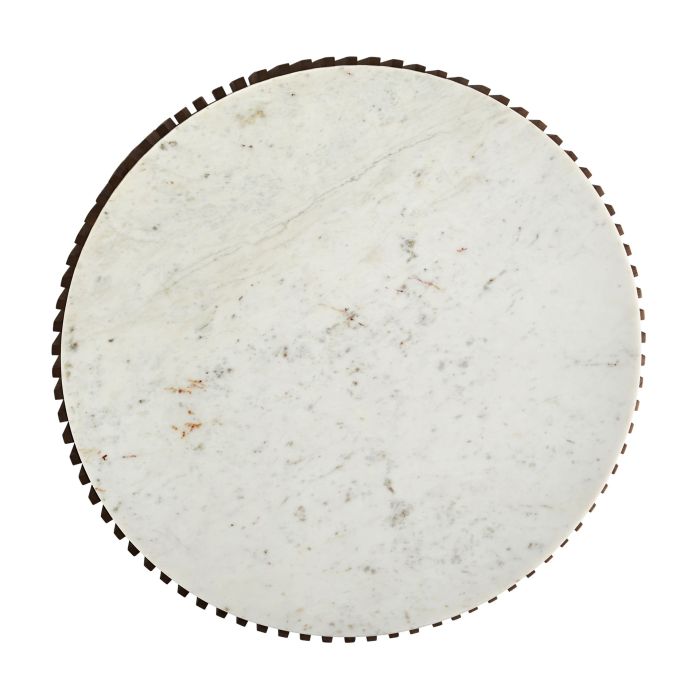 Mesa Centro Madera Mármol Blanco, 100 Cm