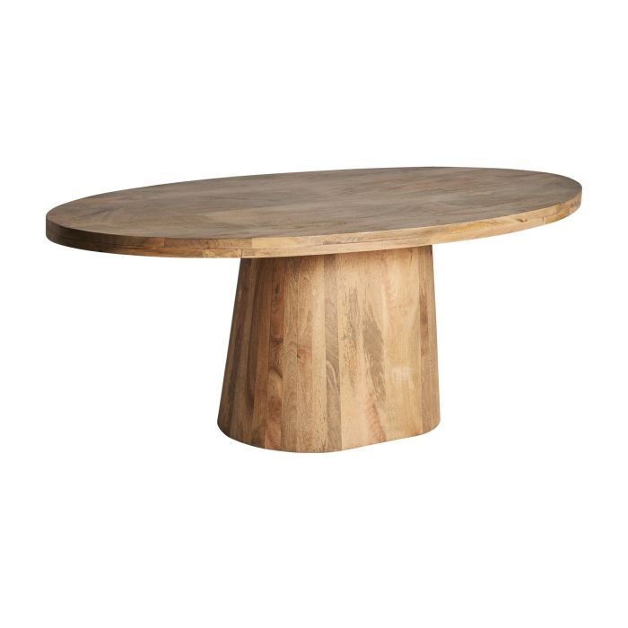 Mesa Comedor Redonda Mersch Madera Mango Natural, 200 Cm