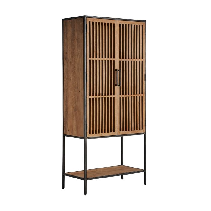 Armario Gaffney Estilo Industrial Inspiración Vintage Natural Madera Mango, 195 Cm