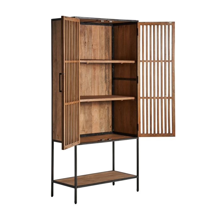 Armario Gaffney Estilo Industrial Inspiración Vintage Negro Hierro, 195 Cm