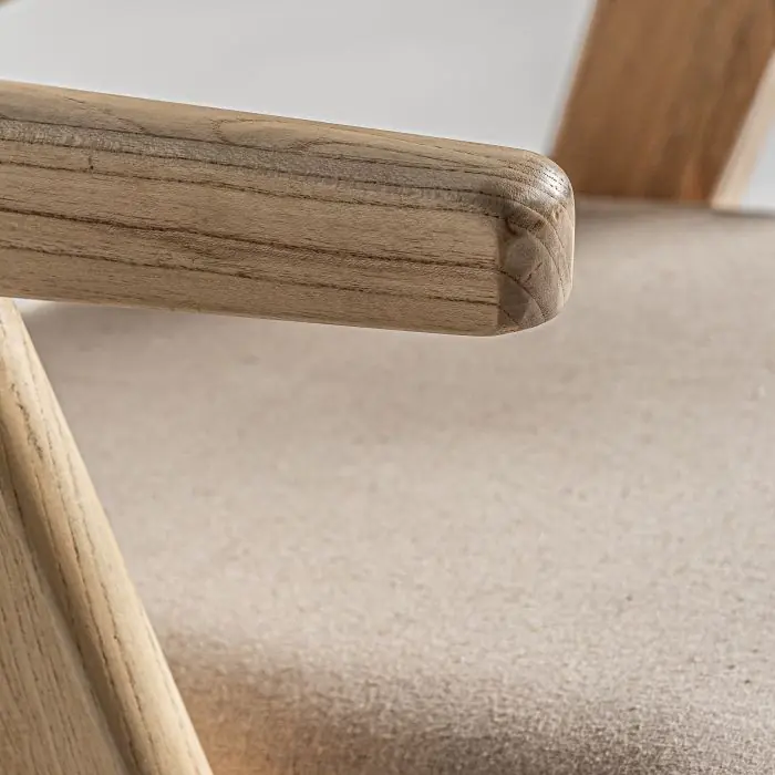 Silla Madera Olmo Ratán Natural Lino, 55 Cm