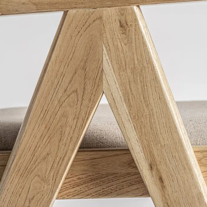 Silla Madera Olmo Ratán Natural Lino, 55 Cm