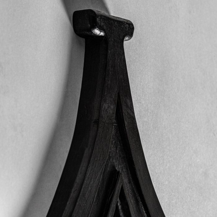 Espejo Madera Negra Envejecido Oval, 160 Cm