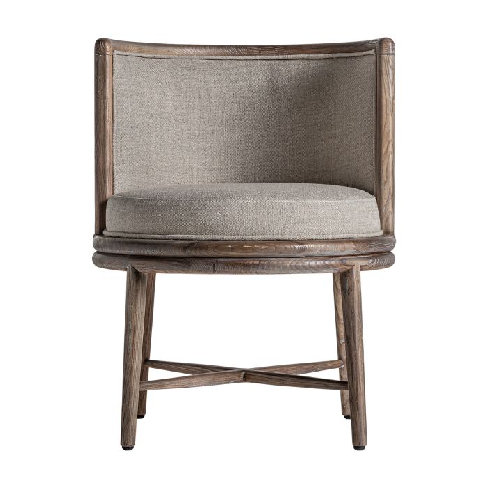 Silla Madera Tonos Marrón Tejido Blanco Roto, 78 Cm