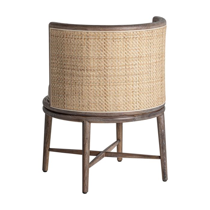 Silla Madera Tonos Marrón Tejido Blanco Roto, 78 Cm