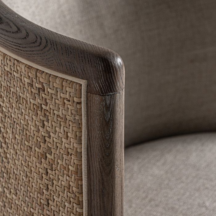 Silla Madera Tonos Marrón Tejido Blanco Roto, 78 Cm