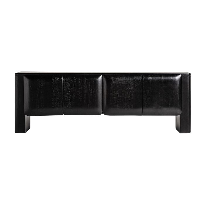 Mueble TV Kordel Estilo Vintage Madera Mango Color Negro, 161 Cm