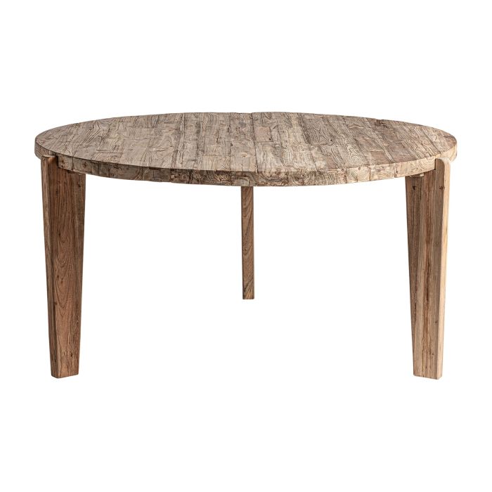 Mesa Comedor Madera Teka Reciclada Redonda, 157 Cm