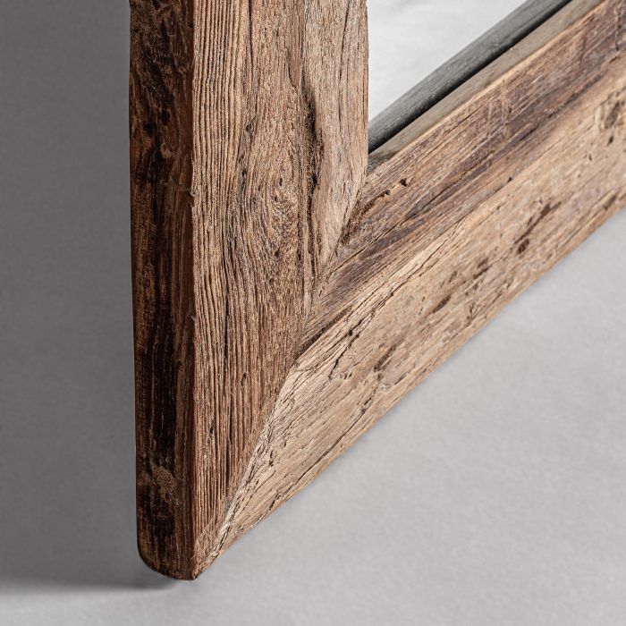 Espejo Madera Teka Envejecida Tonos Marrón, 202 Cm