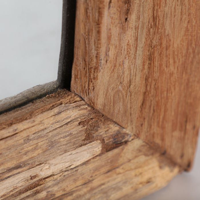 Espejo Madera Teka Envejecida Tonos Marrón, 202 Cm