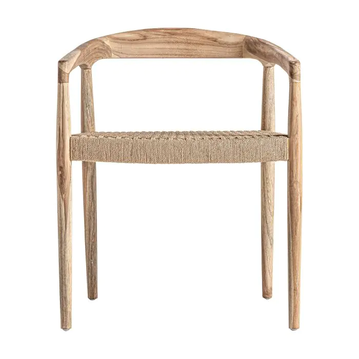 Sillón Madera Teka Natural Fibra Natural 53X59X79 Porche