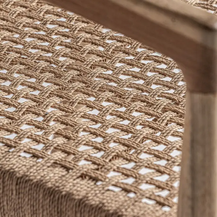 Sillón Madera Teka Natural Fibra Natural 53X59X79 Porche