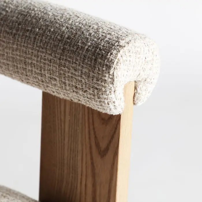 Silla Roble Natural Tejido Blanco Concept, 73 Cm