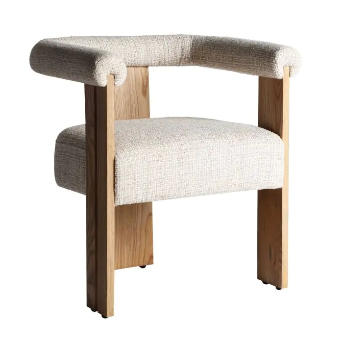 Silla Roble Natural Tejido Blanco Concept, 73 Cm