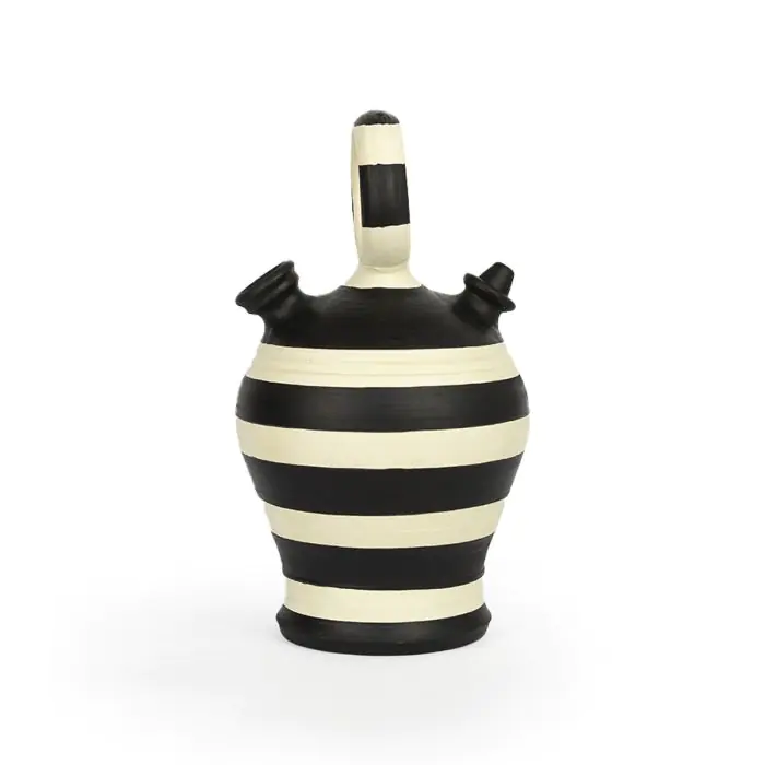 BOTIJO 19x19x35 ARCILLA BLANCO ROTO / NEGRO