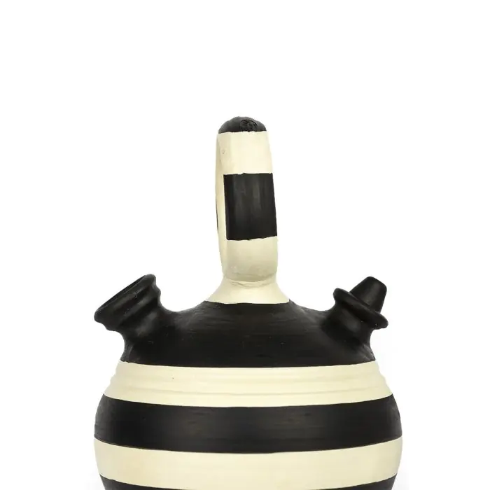 BOTIJO 19x19x35 ARCILLA BLANCO ROTO / NEGRO