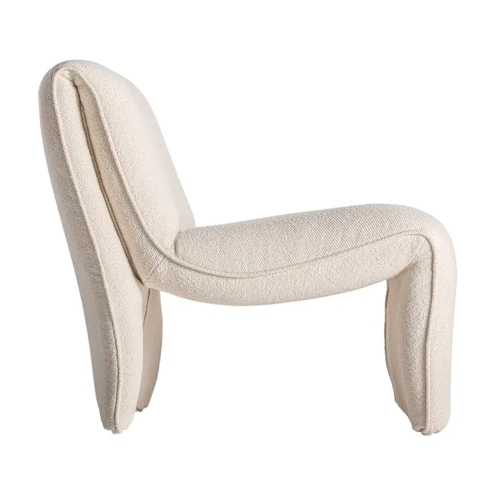 Sillón 80X68X73 Madera Recuperada Tejido Blanco Roto