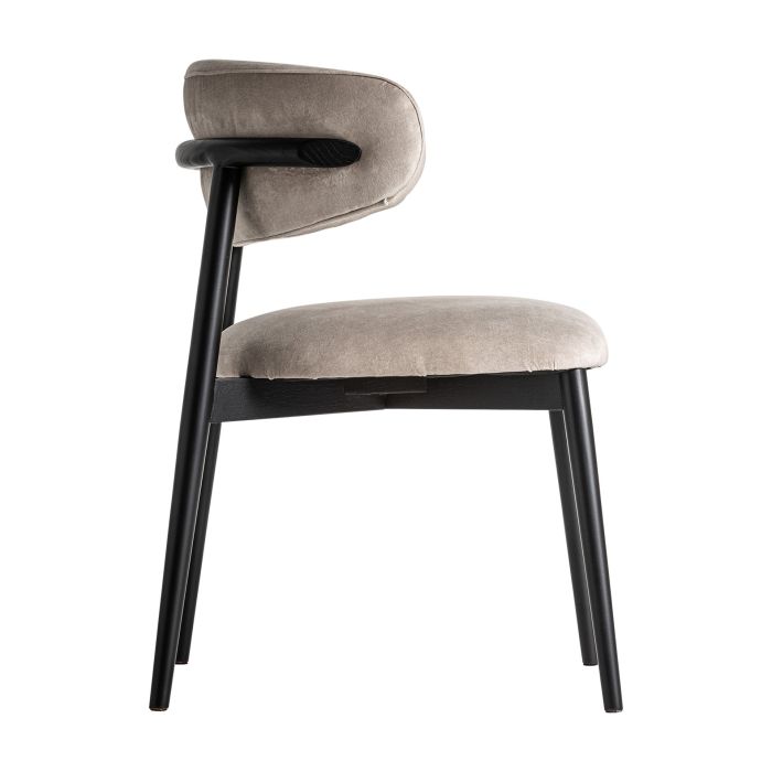 Silla Metal Negro Tejido Beige Home, 79 Cm