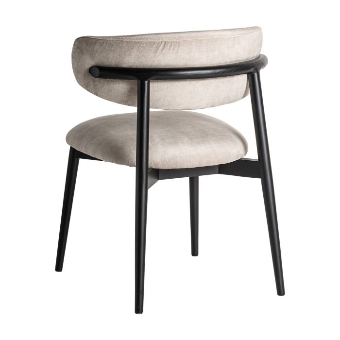 Silla Metal Negro Tejido Beige Home, 79 Cm