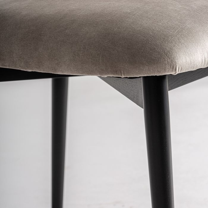 Silla Metal Negro Tejido Beige Home, 79 Cm