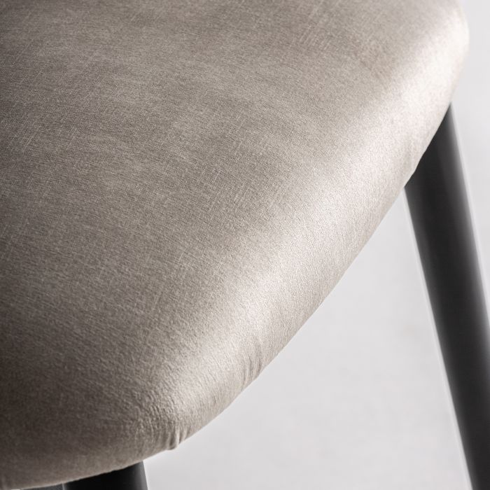 Silla Metal Negro Tejido Beige Home, 79 Cm