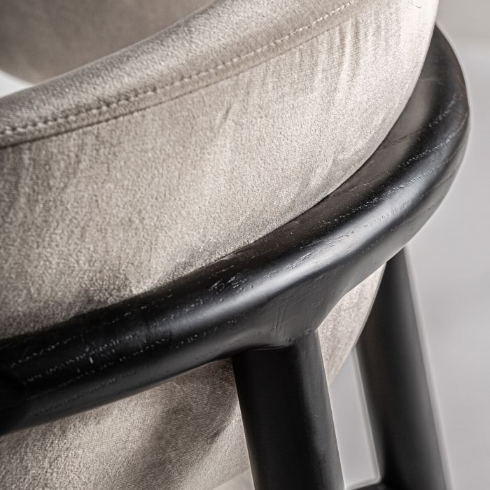 Silla Metal Negro Tejido Beige Home, 79 Cm