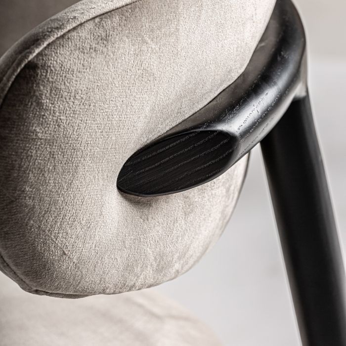 Silla Metal Negro Tejido Beige Home, 79 Cm