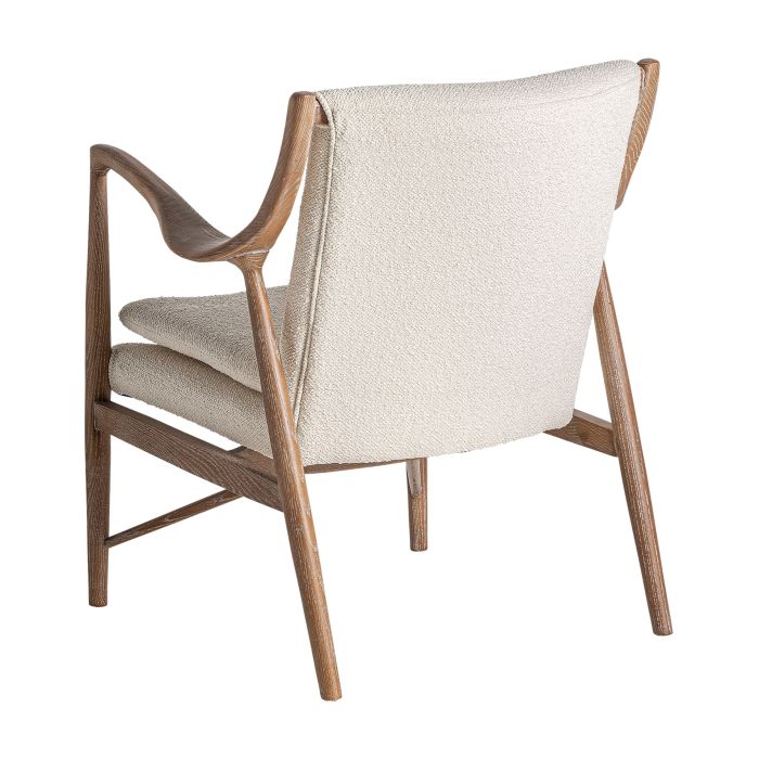 Sillón Curvo Fresno Tejido 76X73X84 Blanco Roto