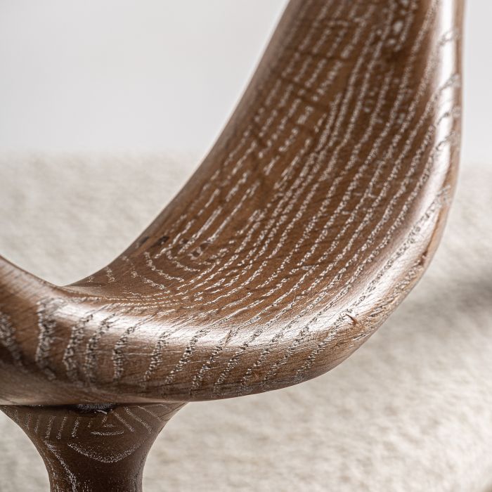 Sillón Curvo Fresno Tejido 76X73X84 Blanco Roto