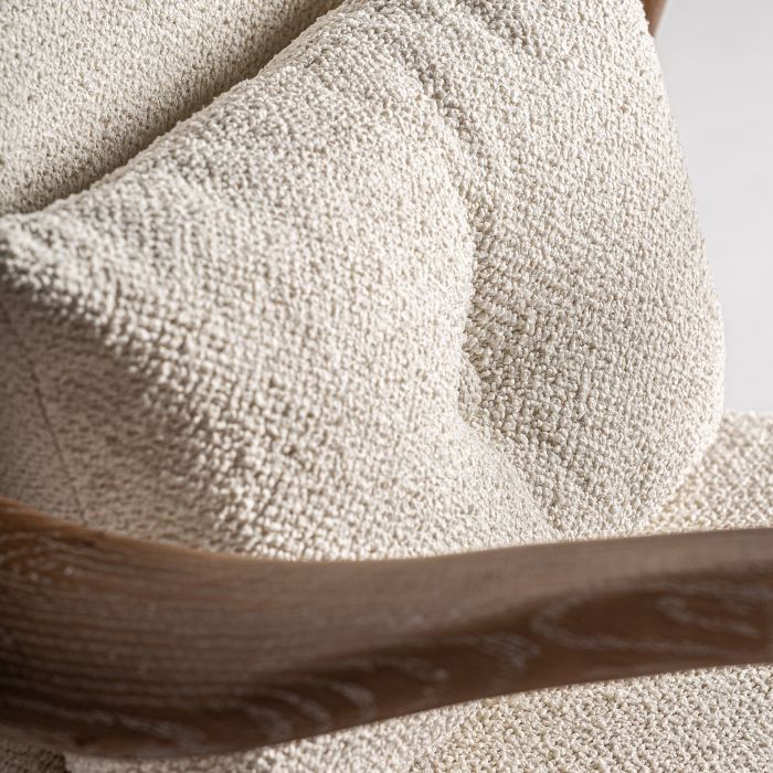 Sillón Curvo Fresno Tejido 76X73X84 Blanco Roto
