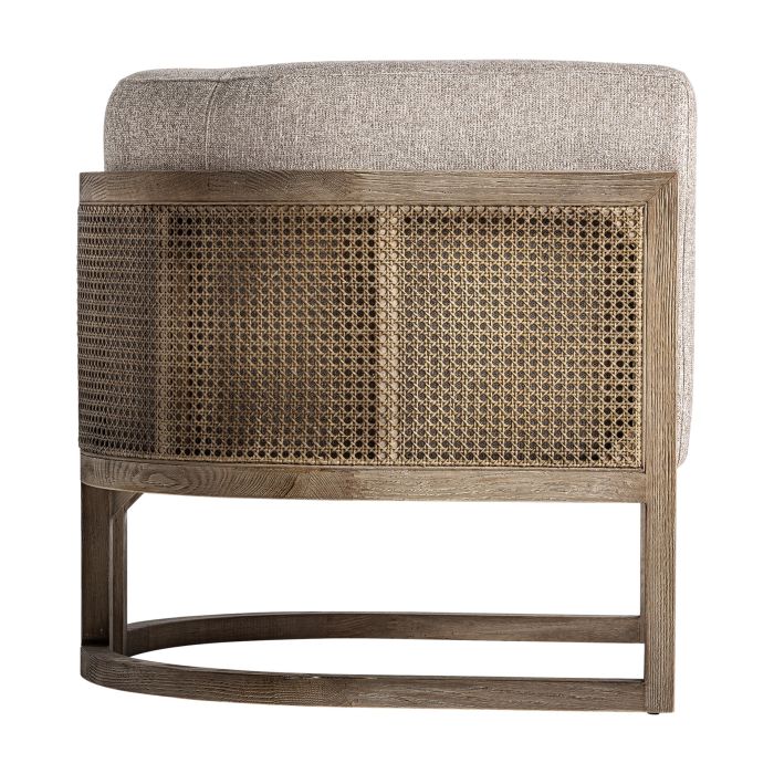 Sillón Madera Fresno 76X84X73 Natural Ratán Tejido Beige