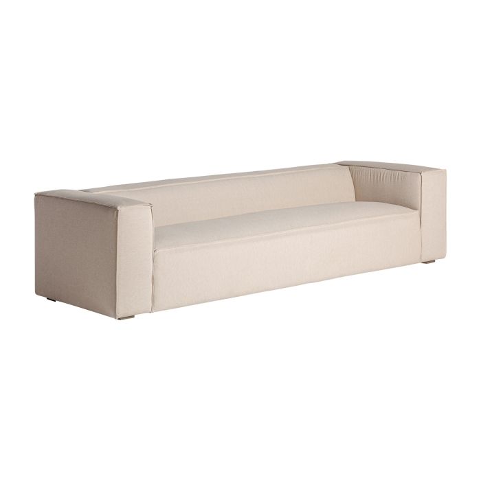Sofá Madera Lino Blanco Roto 5 Plazas, 280 Cm